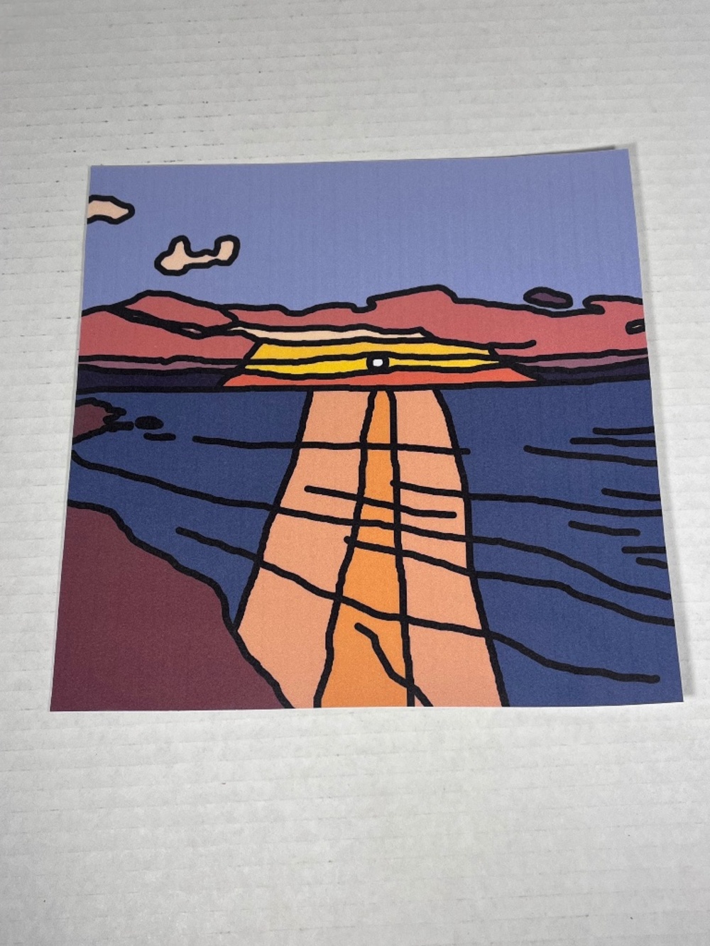 Sunrise Beach Painting Art Print Laminated Card Stock See Pictures for Size